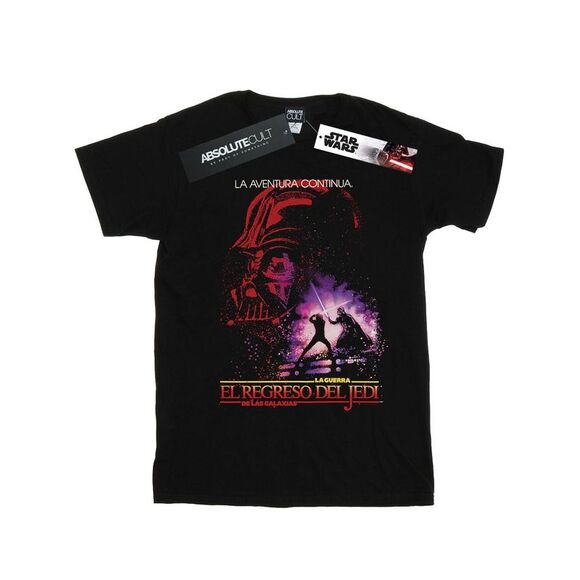 Star Wars Mens Return Of The Jedi Spanish Poster T-Shirt / Black - Picture 1 of 3